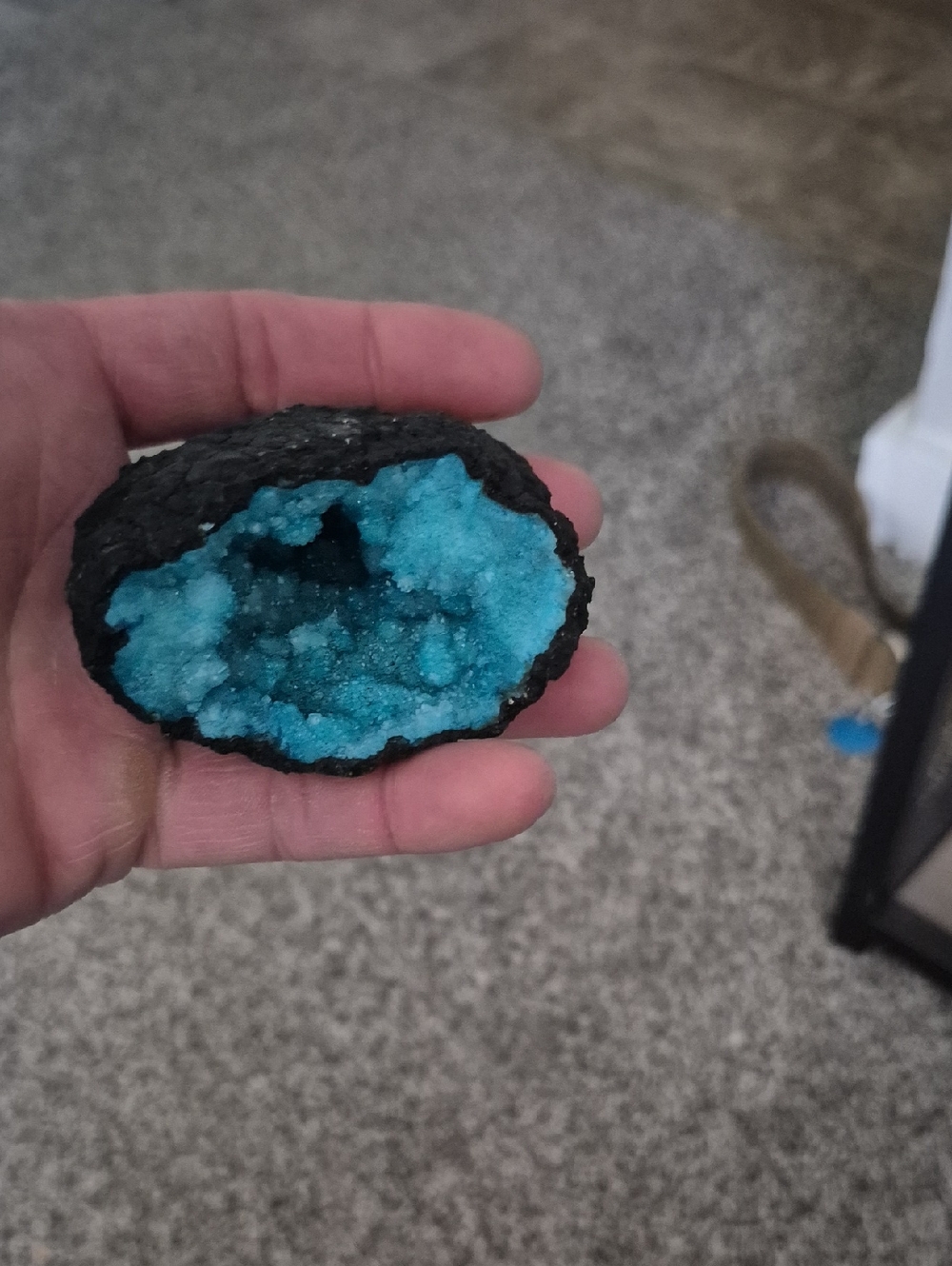 Blue Crystal Geode Decorative Accent